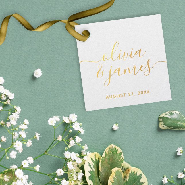 Calligraphy Script Wedding Foil Favour Tags (Creator Uploaded)