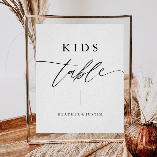 Calligraphy Script Wedding Kids Table Sign (Creator Uploaded)