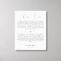 Calligraphy Script Wedding Vows Canvas Print