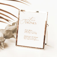 Calligraphy Signature Drinks Wedding Bar Menu Sign