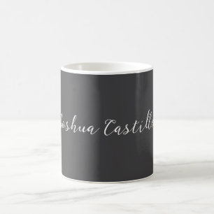 Calligraphy Simple Grey Professional Name Coffee Mug
