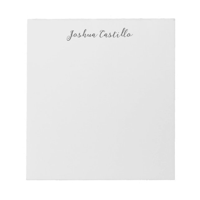 Calligraphy Simple Grey Professional Name Notepad (Front)