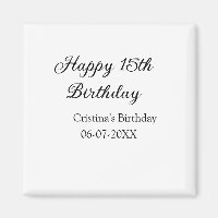 calligraphy simple minimal happy 15th birthday