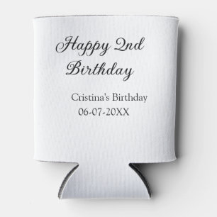 calligraphy simple minimal happy 2nd birthday can cooler
