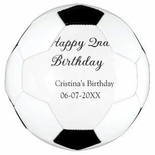calligraphy simple minimal happy 2nd birthday football