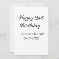 calligraphy simple minimal happy 2nd birthday