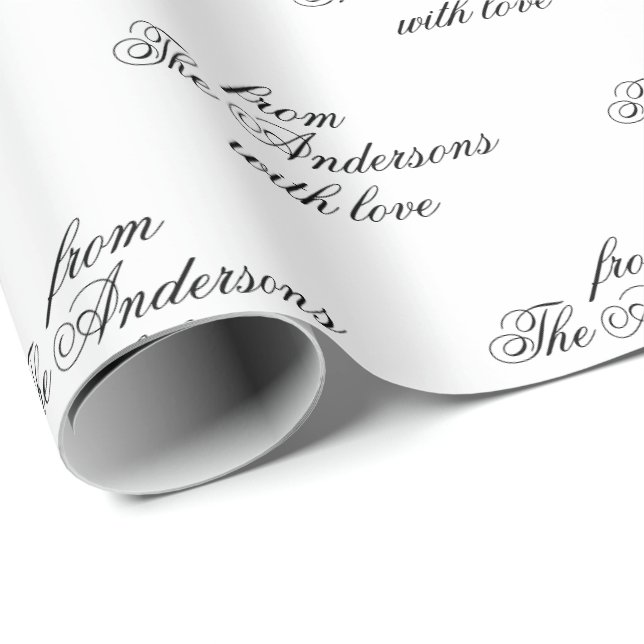 Calligraphy Simple Modern Elegant Custom Wrapping Paper (Roll Corner)