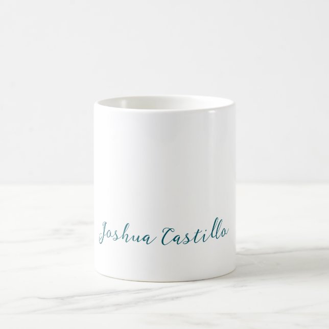 Calligraphy Simple Plain Professional Name Coffee Mug (Center)
