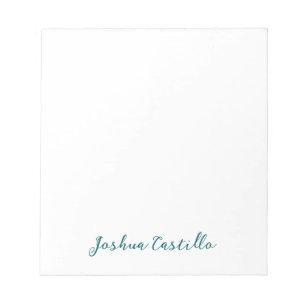 Calligraphy Simple Plain Professional Name Notepad