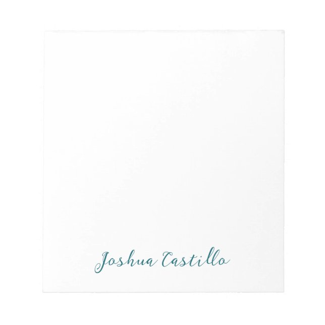 Calligraphy Simple Plain Professional Name Notepad (Front)