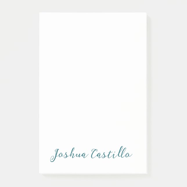 Calligraphy Simple Plain Professional Name Post-it Notes (Front)