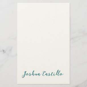 Calligraphy Simple Plain Professional Name Stationery