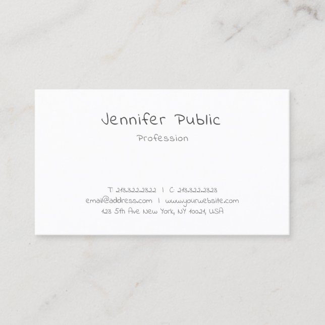 Calligraphy Simple Professional Elegant Template Business Card (Front)