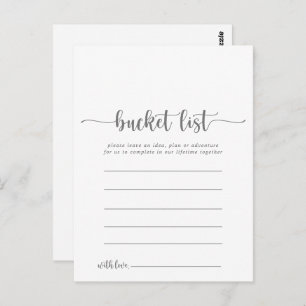Calligraphy Simple Silver Bucket List Cards