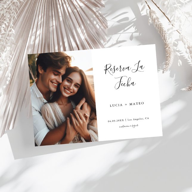 Calligraphy Simple Spanish Wedding Photo Save The Date (Creator Uploaded)