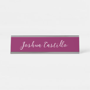 Calligraphy Simple Wine Colour Professional Desk Name Plate
