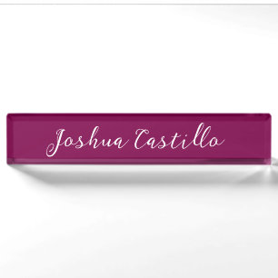 Calligraphy Simple Wine Colour Professional Nameplate