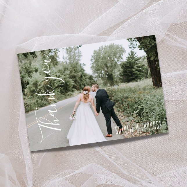 Calligraphy Single Photo Wedding Thank You (Creator Uploaded)