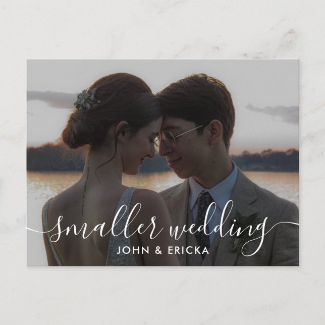 Calligraphy Smaller Wedding Photo Announcement (Front)