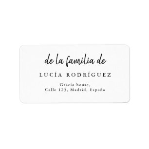 Calligraphy Spanish Funeral Return Address Label
