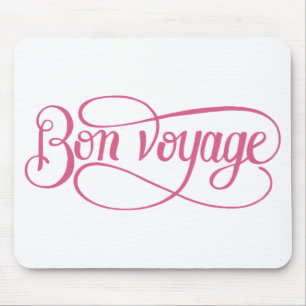 Calligraphy sticker bon voyage mouse mat