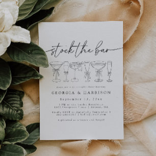 Calligraphy Stock The Bar Shower Invitation