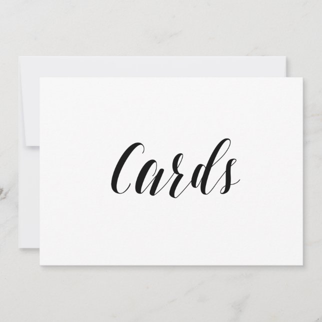 Calligraphy Style "Cards" Wedding Sign Invitation (Front)