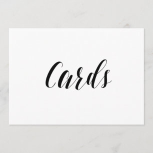 Calligraphy Style "Cards" Wedding Sign Invitation