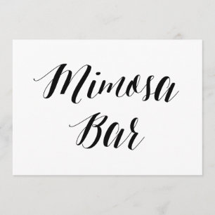 Calligraphy Style "Mimosa Bar" Wedding Sign Invitation