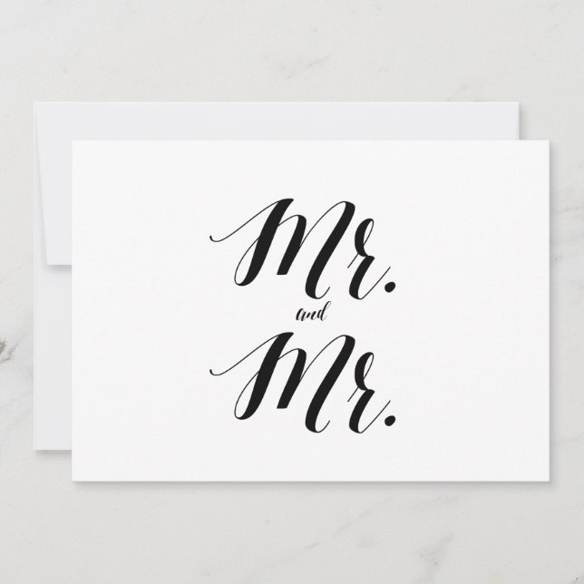 Calligraphy Style "Mr. and Mr." Wedding Sign (Front)