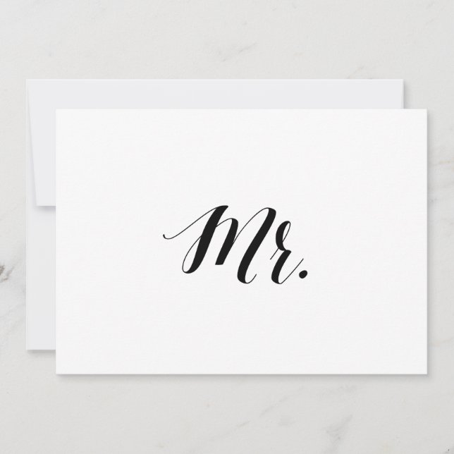 Calligraphy Style "Mr." Wedding Chair Sign (Front)