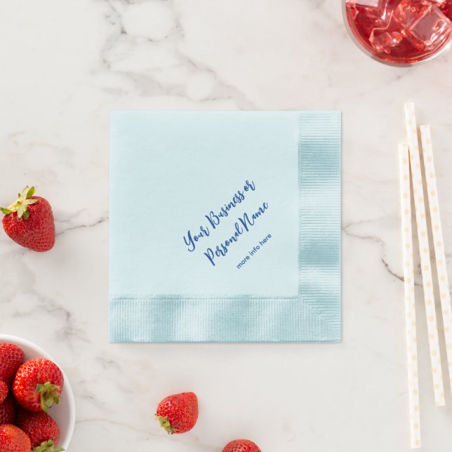 Calligraphy style personalised  blue napkin (Insitu)
