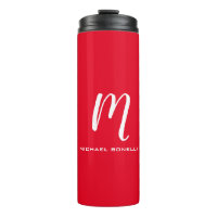Calligraphy stylish red white monogram your name