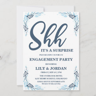Calligraphy Surprise Engagement Party Invitation
