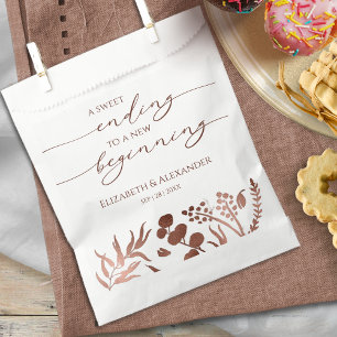 Calligraphy Sweet Ending New Begin Wedding Favour Bags