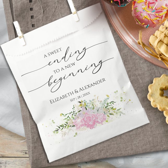 Calligraphy | Sweet Ending New Begin Wedding Favour Bags (Creator Uploaded)