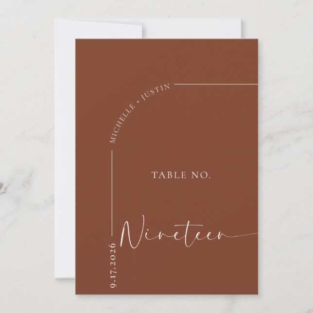Calligraphy Table | Wedding Table Cards (Front)