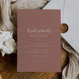 Calligraphy Terracotta Bridesmaids Brunch Shower   Invitation