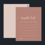 Calligraphy Terracotta Bucket List Cards<br><div class="desc">These calligraphy terracotta bucket list cards are the perfect activity for a simple wedding reception or bridal shower. The simple and elegant design features classic and fancy script typography. 

Change the wording to suit any life event. Bucket list sign is sold separately.</div>