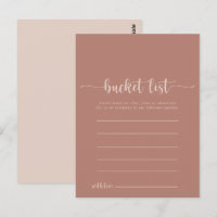 Calligraphy Terracotta Bucket List Cards