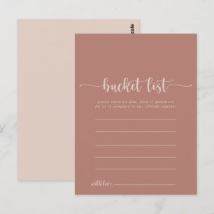 Calligraphy Terracotta Bucket List Cards