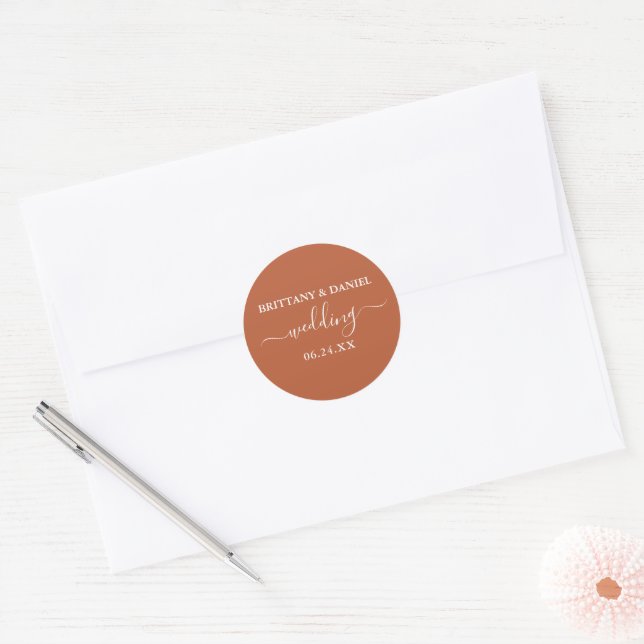 Calligraphy Terracotta Wedding Envelope Seals (Envelope)