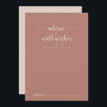 Calligraphy Terracotta Wedding Well Wishes  Advice Card<br><div class="desc">This calligraphy terracotta wedding well wishes advice card is perfect for a rustic wedding. The simple and elegant design features classic and fancy script typography. These cards are perfect for a wedding, bridal shower, baby shower, graduation party & more. Personalise the cards with the names of the bride and groom,...</div>