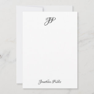 Calligraphy Text Elegant Monogram Personalised Card