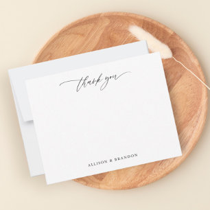 Calligraphy Thank You Personalised Stationery Card