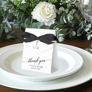 Calligraphy  Thank You Wedding Monogram Favour Box