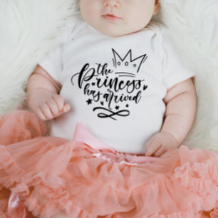 Calligraphy The Princess Has Arrived Baby Bodysuit