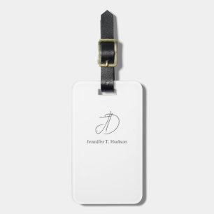 Calligraphy trendy classical monogram  luggage tag
