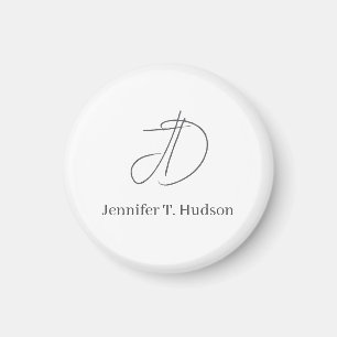 Calligraphy trendy classical monogram magnet