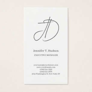 Calligraphy trendy classical monogram profile card